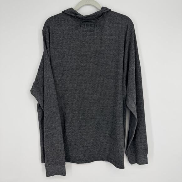 Cinch Charcoal Quarter Zip Long Sleeve Collared Fall Pullover Mens XL - Picture 6 of 7